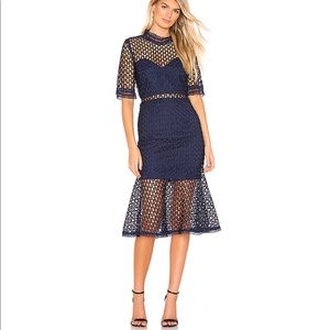 NWT Bardot Fiona Mesh blue dress size 6